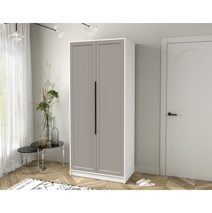 Шкаф распашной Тренд КТ-Ш2 (Белый платинум ЛДСП/ Луна ЛМДФ) Ш918 В2128 Г547 Шкаф распашной Тренд КТ-Ш2 (Белый платинум ЛДСП/ Луна ЛМДФ) Ш918 В2128 Г547